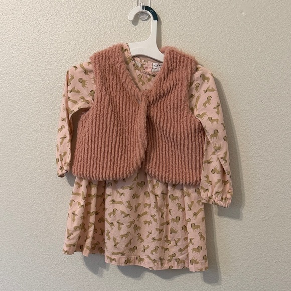 Pink Woodland Dress + Cozy Knit Vest (2-Piece Set) - Picture 8 of 8